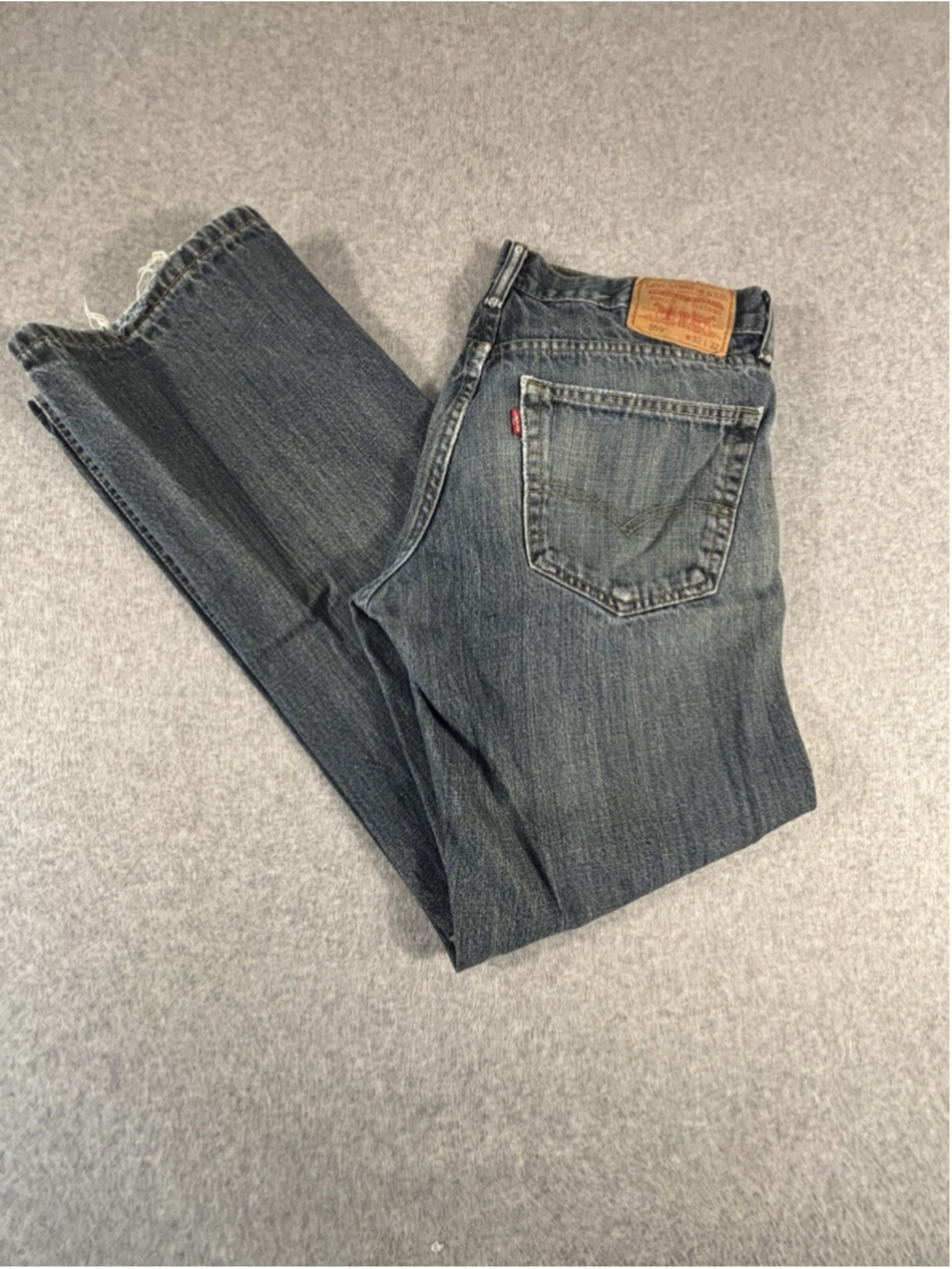 Levis 559 Jeans Mens 32x32 Relaxed Straight Distressed Faded Blue Denim